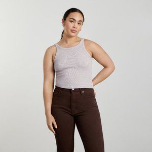 Everlane Pima Micro-rib Short Tank Small Wisteria Grey